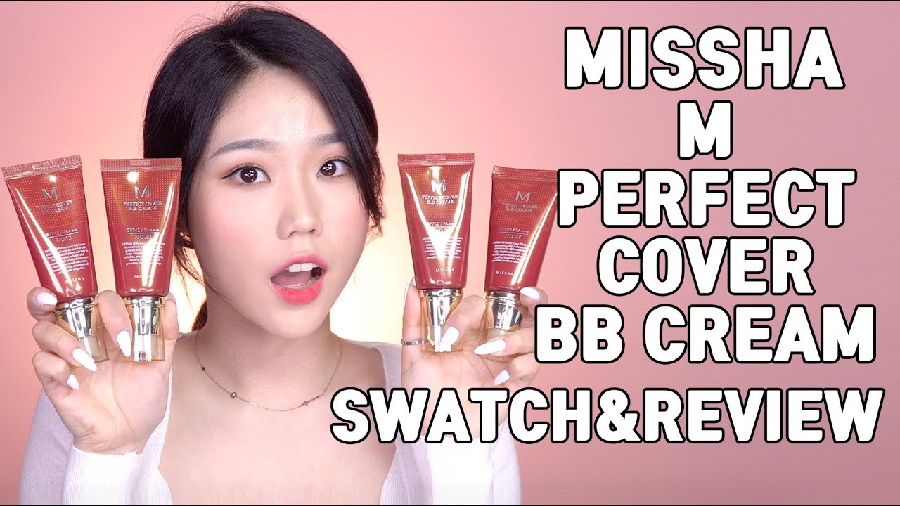 4 tones of Missha’s M PERFECT COVER BB CREAM SWATCH and REVIEW!