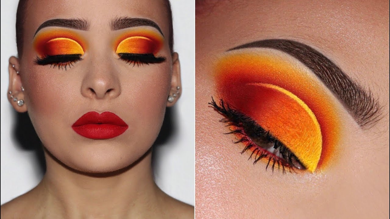 Flaming Hot Ombré Eyes w/Red Lips | Makeup Tutorial